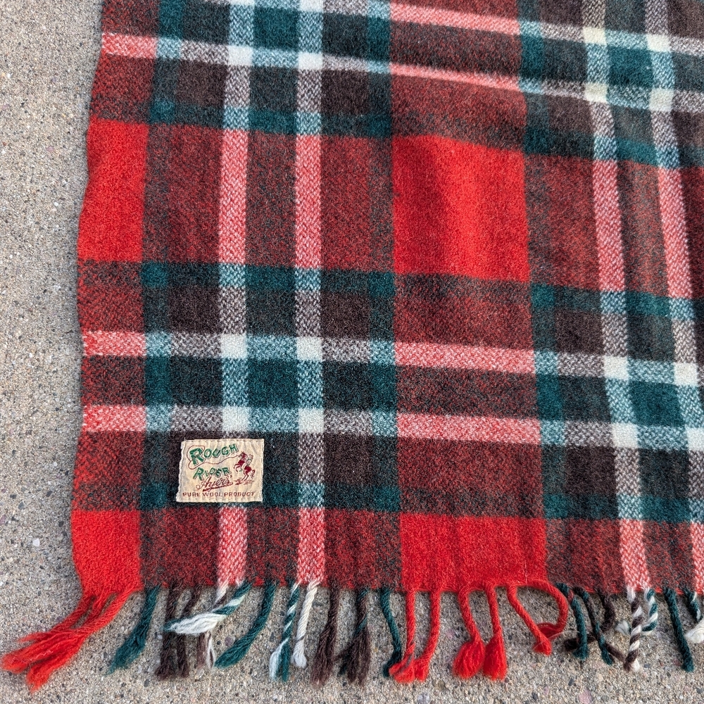 vintage 1940's WOOL CAMP BLANKET 40's - Picture 7 of 11